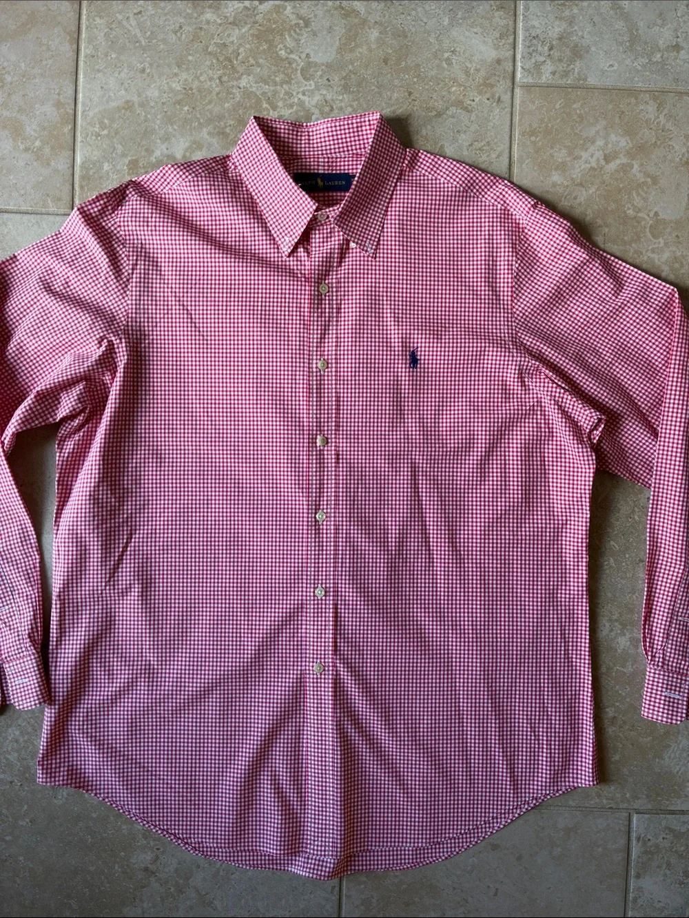 Polo by Ralph Lauren Pink Gingham Long-Sleeve Button-Up Shirt